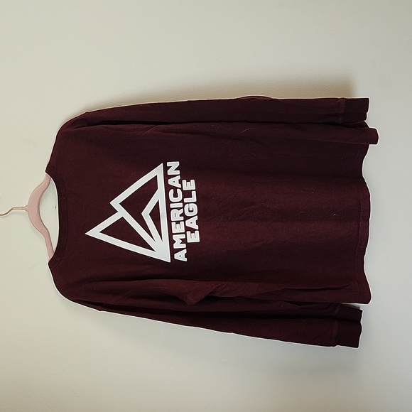 American Eagle long sleeve red branded shirt, big logo, mens XXL, crewneck - Picture 9 of 10